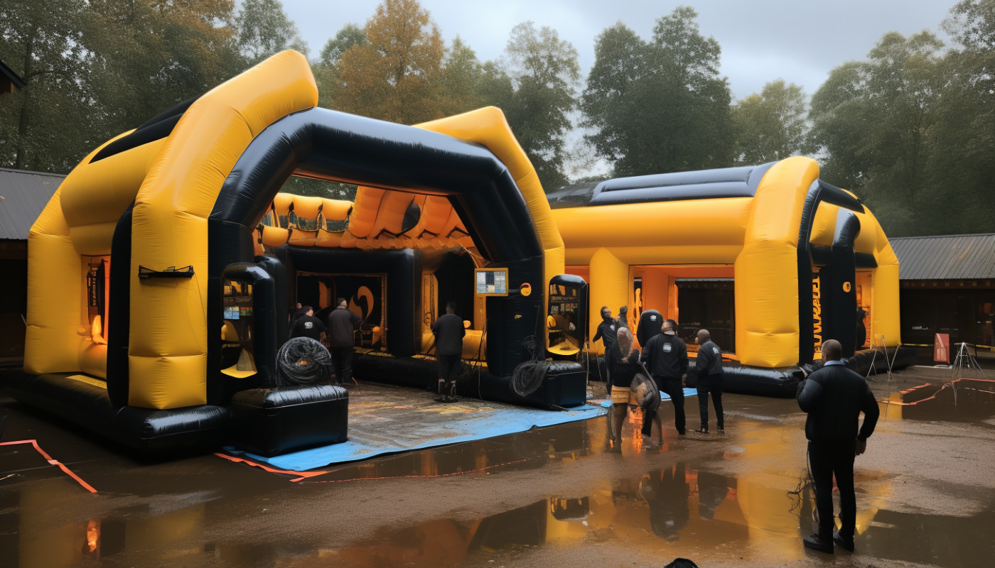 Les défis logistiques dans l'installation de grandes publicités gonflables